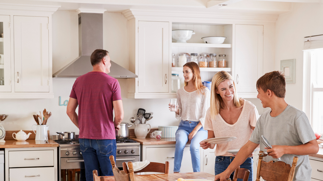 Minnesota family having dinner together